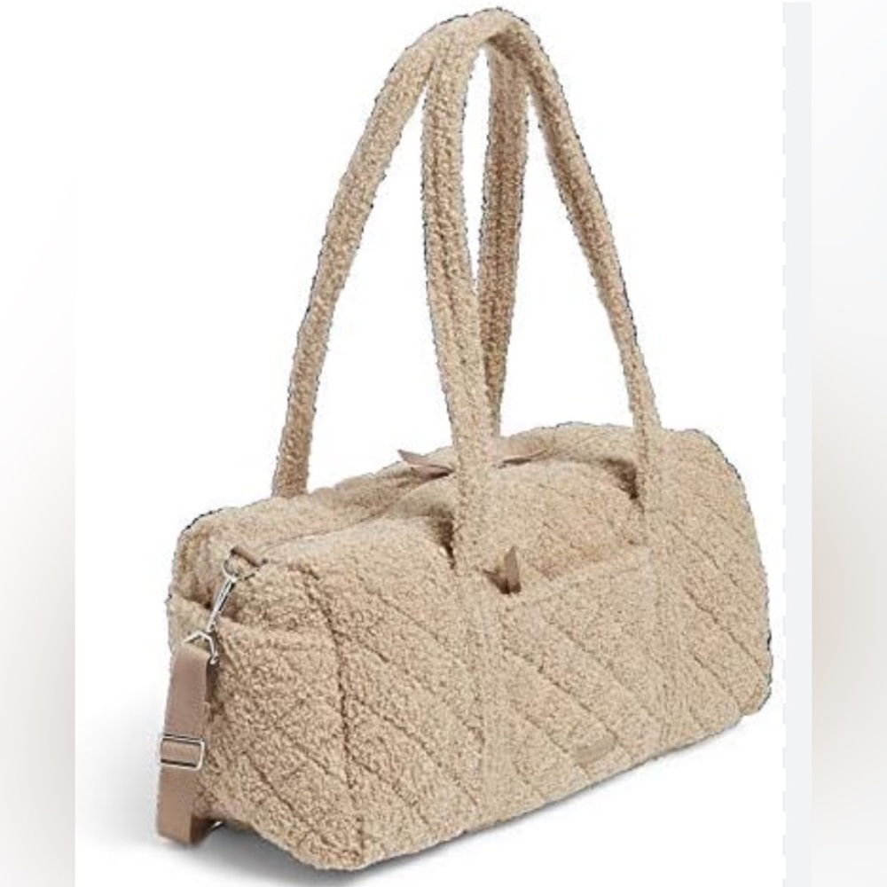 Vera Bradley beige cream teddy duffle